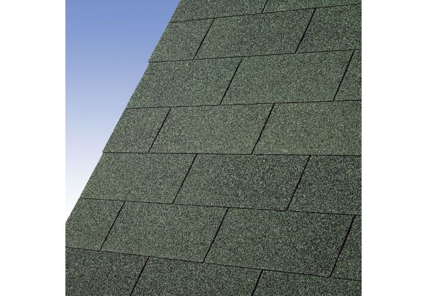 Karibu dakshingles recht 3m2 - donkergroen Foto van Karibu dakshingles recht 3m2 - donkergroen