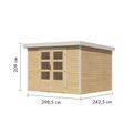 Foto van Karibu tuinhuis Jupiter 5 - Set A - vuren|wit (12325)