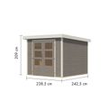 Foto van Karibu tuinhuis Jupiter 3.5 - Set D - watergrijs|wit (12309)