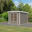 Foto van Karibu tuinhuis Jupiter 3.5 - Set D - watergrijs|wit (12309)
