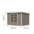 Foto van Karibu tuinhuis Jupiter 4 - Set D - watergrijs|wit (12321)