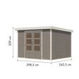 Foto van Karibu tuinhuis Jupiter 5 - Set D - watergrijs|wit (12335)