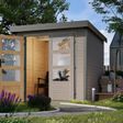 Foto van Karibu tuinhuis Jupiter 2 - Set D - watergrijs|grijsaluminium (12287)