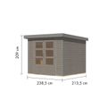 Foto van Karibu tuinhuis Jupiter 3 - Set D - watergrijs|grijsaluminium (12298)