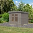 Foto van Karibu tuinhuis Jupiter 3 - Set D - watergrijs|grijsaluminium (12298)