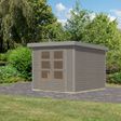 Foto van Karibu tuinhuis Jupiter 3.5 - Set D - watergrijs|grijsaluminium (12310)