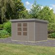 Foto van Karibu tuinhuis Jupiter 4 - Set D - watergrijs|grijsaluminium (12323)