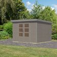 Foto van Karibu tuinhuis Jupiter 5 - Set D - watergrijs|grijsaluminium (12336)