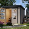Foto van Karibu tuinhuis Jupiter 2 - Set D - watergrijs|antraciet (93419)