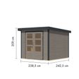 Foto van Karibu tuinhuis Jupiter 3.5 - Set D - watergrijs|antraciet (12311)