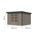 Foto van Karibu tuinhuis Jupiter 5 - Set D - watergrijs|antraciet (12337)