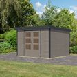 Foto van Karibu tuinhuis Jupiter 5 - Set D - watergrijs|antraciet (12337)