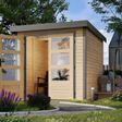 Foto van Karibu tuinhuis Jupiter 2 - Set A - vuren|grijsaluminium (12284)
