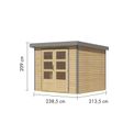Foto van Karibu tuinhuis Jupiter 3 - Set A - vuren|grijsaluminium (12289)