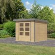 Foto van Karibu tuinhuis Jupiter 3 - Set A - vuren|grijsaluminium (12289)