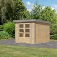 Foto van Karibu tuinhuis Jupiter 3.5 - Set A - vuren|grijsaluminium (12301)