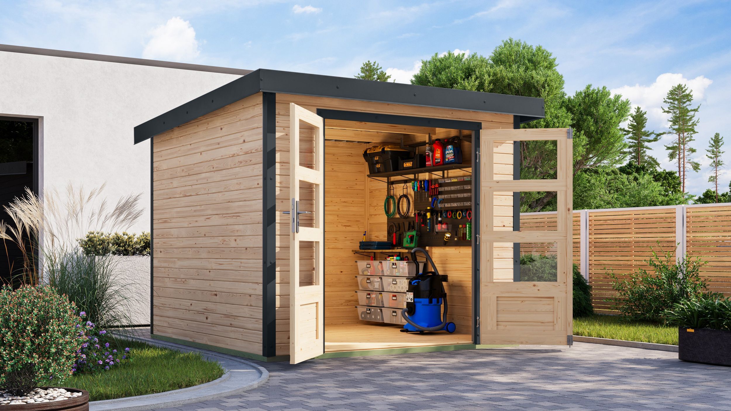 Foto van Karibu 12302 Jupiter 3.5 tuinhuis - vuren|antraciet