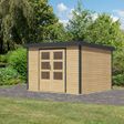 Foto van Karibu tuinhuis Jupiter 5 - Set A - vuren|antraciet (12328)