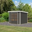 Foto van Karibu tuinhuis Jupiter 3 - Set B - terragrijs|wit (12291)