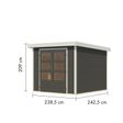 Foto van Karibu tuinhuis Jupiter 3.5 - Set B - terragrijs|wit (12303)