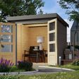 Foto van Karibu tuinhuis Jupiter 2 - Set B - terragrijs|grijsaluminium (12285)
