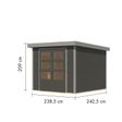 Foto van Karibu tuinhuis Jupiter 3.5 - Set B - terragrijs|grijsaluminium (12304)