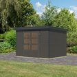 Foto van Karibu tuinhuis Jupiter 4 - Set B - terragrijs|antraciet (12317)