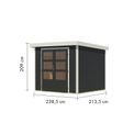 Foto van Karibu tuinhuis Jupiter 3 - Set C - antraciet|wit (12294)