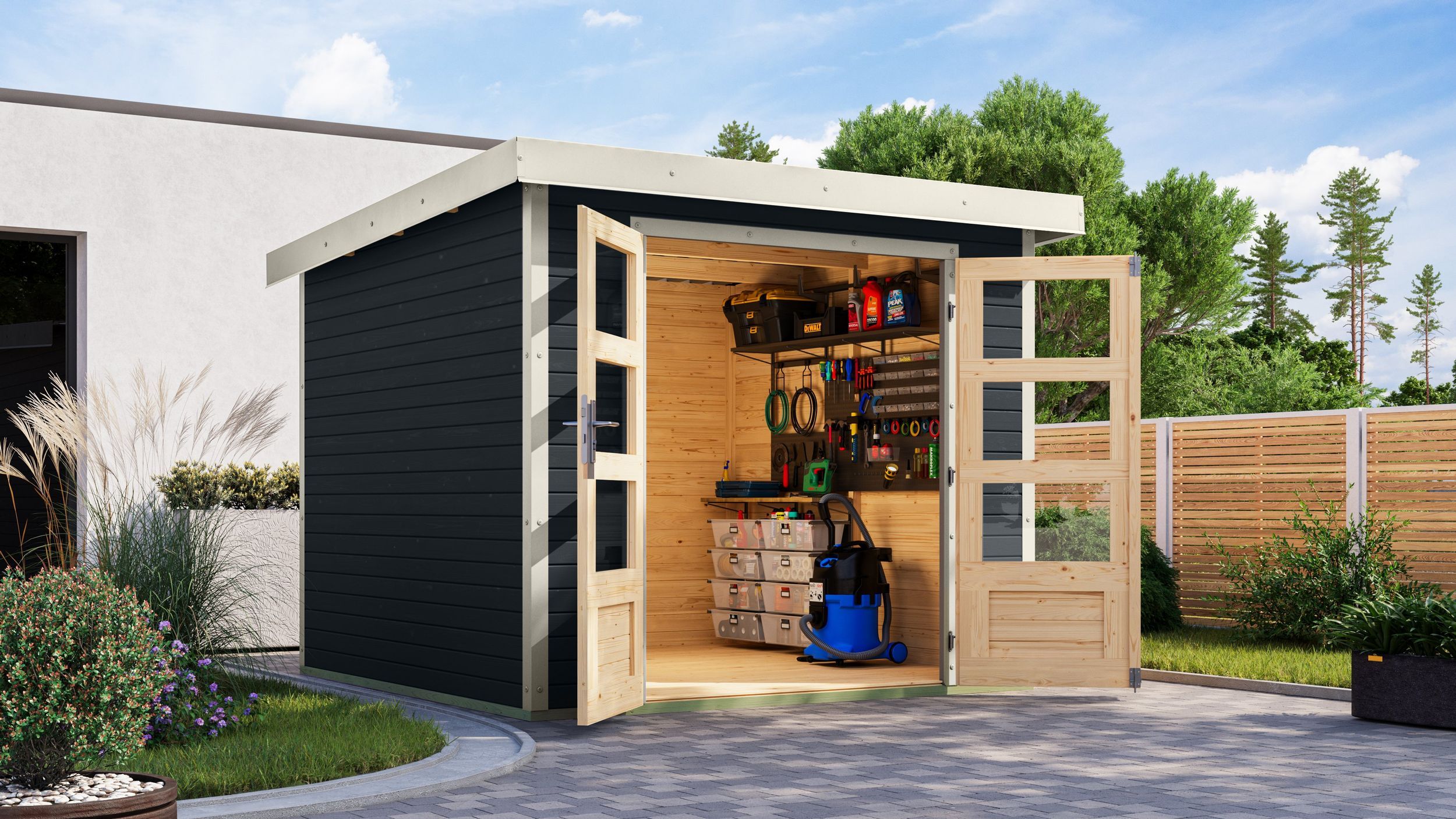 Foto van Karibu 12306 Jupiter 3.5 tuinhuis - antraciet|wit