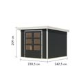 Foto van Karibu tuinhuis Jupiter 3.5 - Set C - antraciet|wit (12306)