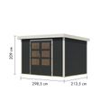Foto van Karibu tuinhuis Jupiter 4 - Set C - antraciet|wit (12318)