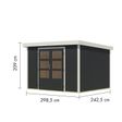 Foto van Karibu tuinhuis Jupiter 5 - Set C - antraciet|wit (12332)