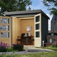 Foto van Karibu tuinhuis Jupiter 2 - Set C - antraciet|grijsaluminium (12286)