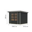 Foto van Karibu tuinhuis Jupiter 3 - Set C - antraciet|grijsaluminium (12295)