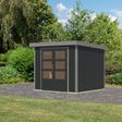 Foto van Karibu tuinhuis Jupiter 3 - Set C - antraciet|grijsaluminium (12295)