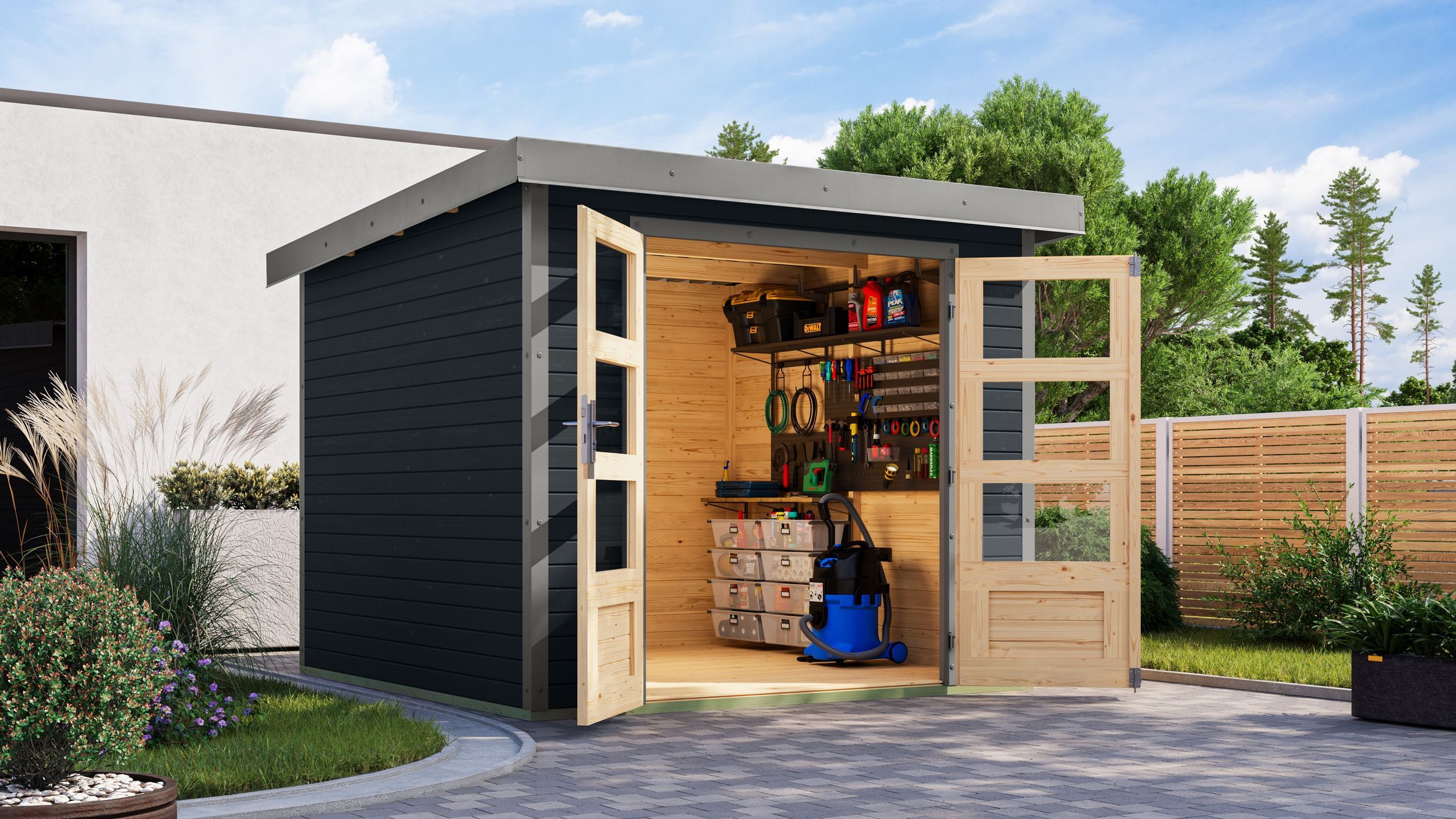 Foto van Karibu 12307 Jupiter 3.5 tuinhuis - antraciet|grijsaluminium