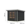Foto van Karibu tuinhuis Jupiter 3.5 - Set C - antraciet|grijsaluminium (12307)