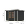 Foto van Karibu tuinhuis Jupiter 4 - Set C - antraciet|grijsaluminium (12319)