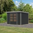 Foto van Karibu tuinhuis Jupiter 4 - Set C - antraciet|grijsaluminium (12319)