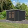 Foto van Karibu tuinhuis Jupiter 5 - Set C - antraciet|grijsaluminium (12333)