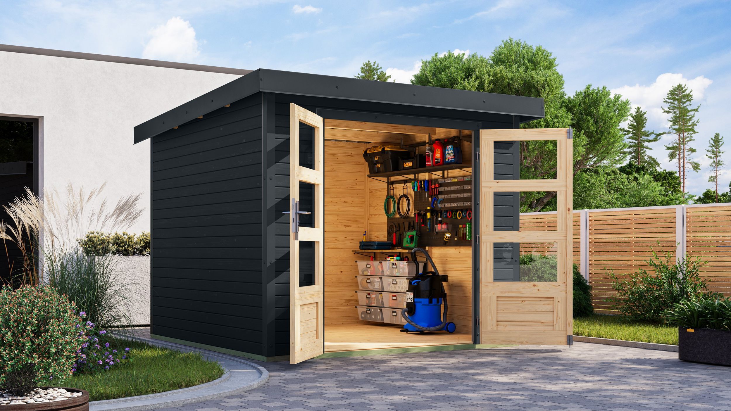 Foto van Karibu 12308 Jupiter 3.5 tuinhuis - antraciet|antraciet