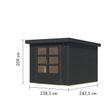 Foto van Karibu tuinhuis Jupiter 3.5 - Set C - antraciet|antraciet (12308)