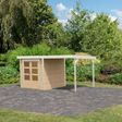 Foto van Karibu tuinhuis met overkapping Jupiter 2 - Set A - vuren|wit (93422)