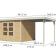 Foto van Karibu tuinhuis met overkapping Jupiter 5 - Set A - vuren|wit (12403)