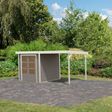 Foto van Karibu tuinhuis met overkapping Jupiter 2 - Set D - watergrijs|wit (93432)