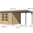 Foto van Karibu tuinhuis met overkapping Jupiter 5 - Set A - vuren|grijsaluminium (12405)