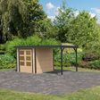 Foto van Karibu tuinhuis met overkapping Jupiter 2 - Set A - vuren|antraciet (93424)