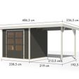 Foto van Karibu tuinhuis met overkapping Jupiter 3 - Set B - terragrijs|wit (12359)