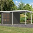 Foto van Karibu tuinhuis met overkapping Jupiter 3 - Set B - terragrijs|wit (12359)