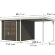 Foto van Karibu tuinhuis met overkapping Jupiter 3.5 - Set B - terragrijs|wit (12374)